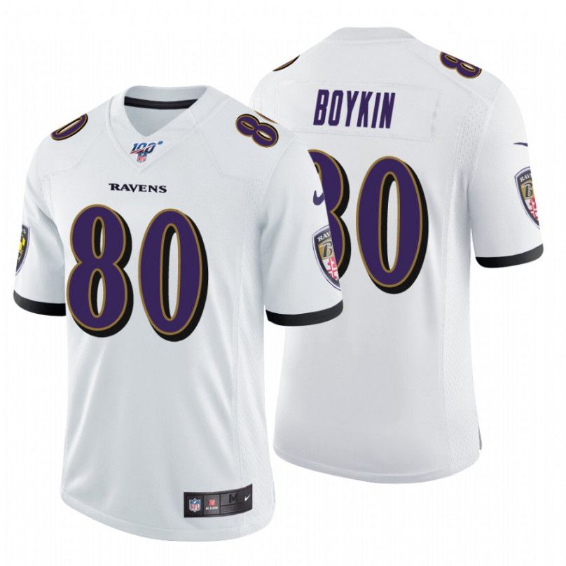 Men Baltimore Ravens 80 Miles Boykin Nike White Limited NFL Jersey